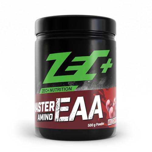 Zec+ Master Amino EAA Pulver – 8 essentielle Aminosäuren und dem patentierten Wirkstoff AstraGin, 100% vegan, Made in Germany (Wildkirsche)