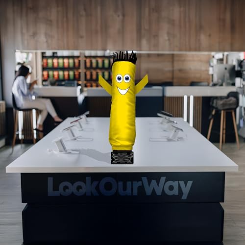 Image of LookOurWay Air Dancers Mini Inflatable Tube Man Set - 29 inch Wacky Waving Inflatable Tube Guy with Blower for Desktop Advertising - Yellow