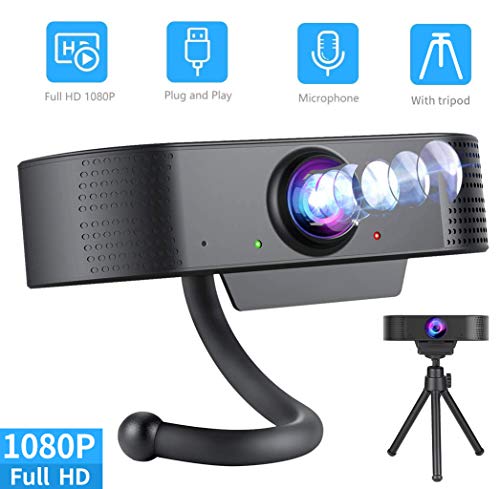 USB Webcam with Microphone&Tripod.Sherry 1080 30 FPS HD Computer Camera with Wide View Angle,Multi-Compatible Web Cameras for Computer , USB Camera for Video Conferencing, Recording, and Streaming