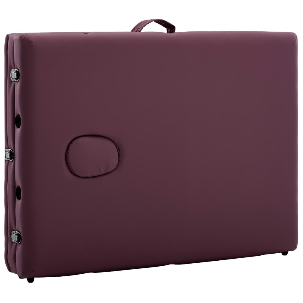 Genérico Camilla de Masaje Plegable 3 Zonas Aluminio Morado Vino,Salud y Belleza,Cuidado Personal,Masaje y relajación,Mesas de masaje-110199