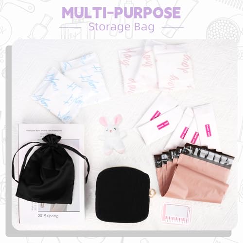 Image of First Period kit for Girls, Corduroy Cute Sanitary Napkin Storage Bag, Menstrual Pad Bag Tampon Holder for Purse, First Period Gifts (Black)