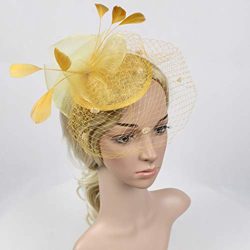 Rmoon Cerchietto con piume e veletta Cappelli