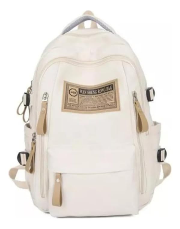 Mochila Feminina e Masculina Escolar Passeio Grande Capacidade Impermeável Lindo Modelo (branca)