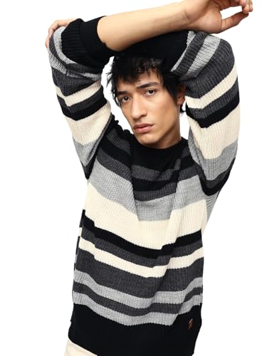 Image of High Star Men Acrylic Knitted Regular fit Round Neck Full Sleeves Sweaters 30