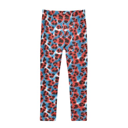 ALAZA Girls' Leggings Children's Yoga Pants Skinny Printed Dance Leopard Cheetah Red Blue Comfortable 4T