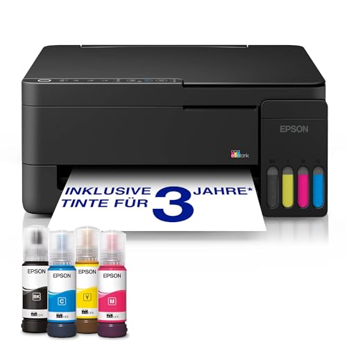 Epson EcoTank ET-2912 | Für vielbeschäftigte Haushalte | Wi-Fi | A4 | Drucken, Kopieren, Scannen | AirPrint-kompatibel | Kompakt | Enthält bis zu 3 Jahre Tinte
