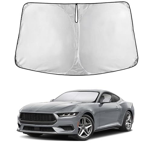 Image of EcoNour Windshield Sunshade Compatible for Ford Mustang (NOT for Ford Mustang Mach-E) 2015-2024 2025 2026, Sun Visor for Front Windshield & Window Sun Shade Cover, UV Heat Protector, Car Accessories