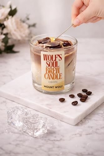 Image of Wolf's Soul Brew Coffee Latte Ice Candle | Luxury Cafe-Inspired Scented Candle | Dual Wick | Rich Coffee Aroma | Premium Home Decor & Gift
