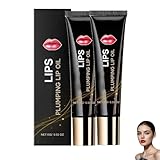Elycura Lip Booster Serum, Elycura Lip Oil Plumper, Lippenpflege Öl mit Hyaluronsäure, Feuchtigkeitsspendender & Barriere Reparierend, Lippenpflege zum Schutz vor Trockenen Lippen (2PC)