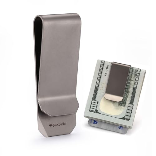 GINKOUHA Titanium Money Clip for Men Large Slim Money Cards Clips 4 in 1 Multifunction Pocket Wallet Screw Tool Box Opener Mini Ruler Gifts (2.72 x 0.95)