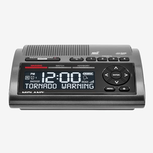 Image of Midland - WR400 Weather Radio Deluxe - NOAA Emergency Alert Scanner - Home Use with Battery Backup - Local County Programming Over 80 Emergency Voice Flashing Alerts - Alarm Clock AM /FM Radio