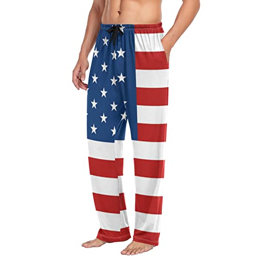 Buffalo Plaid Men's Pajama Pants With Pockets - Drawstring Lounge Bottoms for Sleep and PJ4