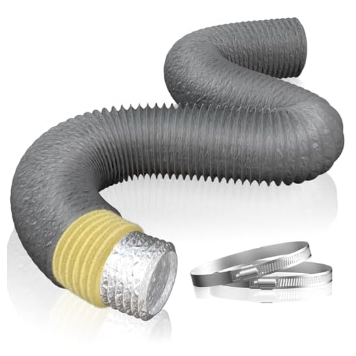 LOOTICH Aluflexrohr Ø100mm Länge 8m Abluftschlauch Flexibel Luftleitungen Aus Aluminium Rohr Flexschlauch für HVAC Lüftung 2 Stück Schlauchschelle Edelstahl Inbegriffen 2 Hon&Guan 100mm Lüftungsschlauch Schallgedämmter Wärmeisolierung Alu Flexrohr Lüftungsschlauch für Klimaanlage, Rohrventilator - Länge2,5m (ø100mm*2,5m)