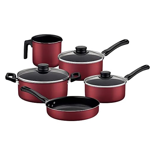 Tramontina JOGO DE PANELAS 5 PCS CARIBE VERMELHO - SORTIDOS DE ALUMINIO COM REVESTIMENTO ANTIADERENTE