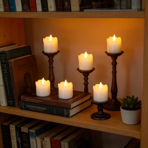 Image of White Flameless Votive Candles Battery Operated with Remote Timer