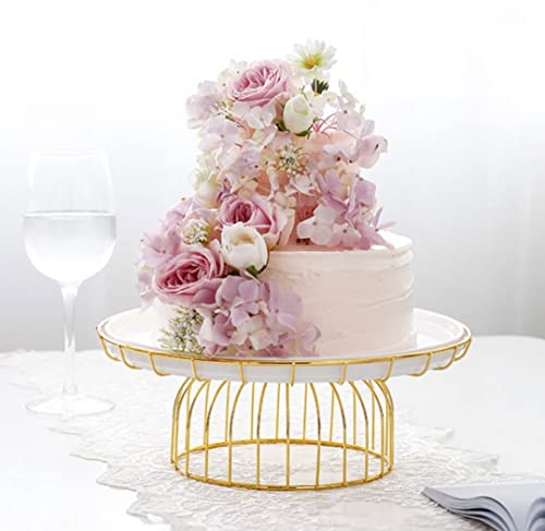 Image of Metal Round Cupcake Stand White and Gold Multipurpose Serving Stand Perfect for Weeding, Birthday Party