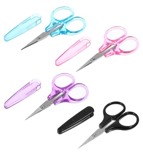 TSA Approved Scissors 4 Pack 3.5 Small Scissors with Cover Small Scissor for Sewing (4 Colors)