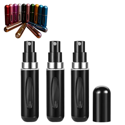 Kit Com 3 Mini Porta Perfumes Recarregáveis Viagem 5ml Spray Portátil Leve E À Prova De Vazamento Para Viagem Bolsa Ou Necessaire Prático Compacto E Fácil De Recarregar Sem Desperdício Cor Sortida