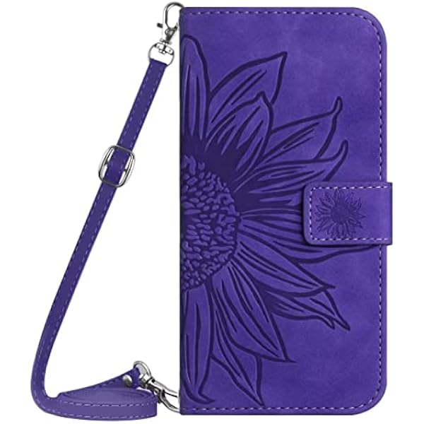 Skórzane etui ze smyczką na telefon komórkowy Samsung Galaxy A02S, etui z klapką, ze skóry PU, przegródki na karty, etui ochronne do telefonu Samsung Galaxy A02S, głęboki fiolet