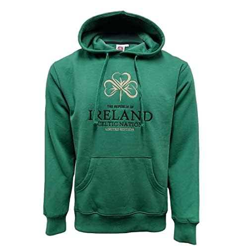 Sweat à capuche avec motif trèfle Vert Irlande pour homme, un vêtement chaud et durable en XXL
