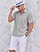 COOFANDY Men's Textured Shirt Button Down Short Sleeve Summer Shirts Casual Beach Shirts for Vacation Light Gray