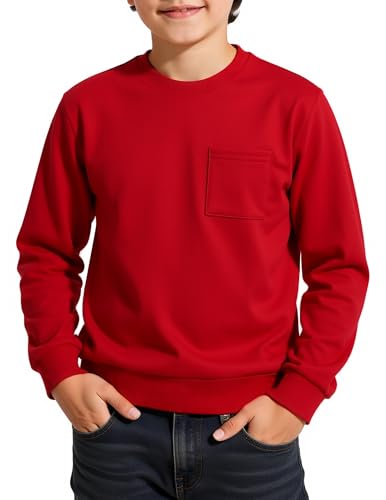 Arshiner Kinder Jungen Pullover Fleece Sweatshirt Rot Rundhals...