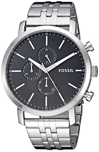 Fossil Men s Luther Quartz Stainless Chronograph Watch, Color: Silver (Model: BQ2328IE)