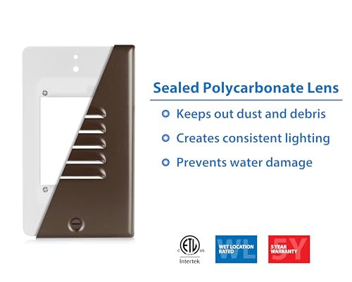 Image of NICOR Lighting STP2 Vertical Louvered Oil-Rubbed Bronze LED Step Light (STP2L120VOB)