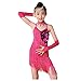 Xmiral Costumi di Danza Toddler Kids Girls Abito da Balletto Latino Nappa Dancewear Sala da Ballo (110cm,Rosa Caldo)