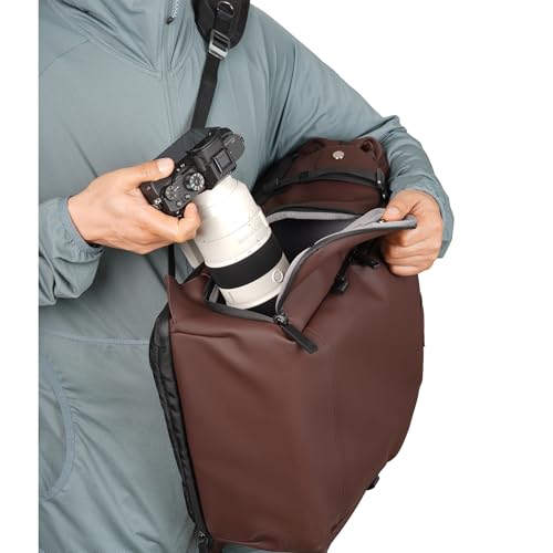 Image of VANGUARD VEO Lite B30L Camera & Everyday Backpack (Chocolate) - Fits Full-Frame Camera with 70-200mm Attached + 4 Lenses, 16 inch Laptop Storage, 3-Way Access, Convertible Daypack Design
