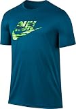 Nike M Nk Dry Tee Lgd Brand Maglietta, Uomo, Industrial Blue/Electro Green, S