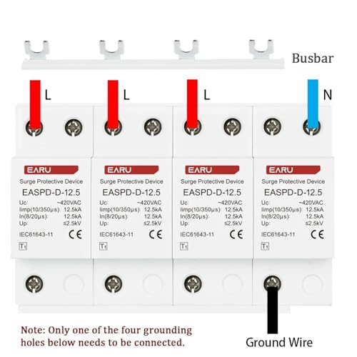Dispositif de surtension T1 basse tension 4P en boîtier isolant AC 420V 25ka - 3