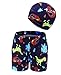 Happy Cherry Slip Boxer de Bain Garçon Enfant Ensemble de 2 pcs Bonnet de Natation+ Short de Bain Enfant Beachwear Imprimé Dinosaure Animal Maillot de Bain Garçon 3-5 Ans