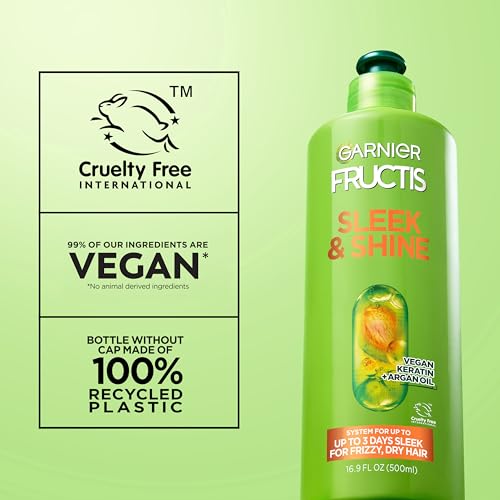 Garnier Fructis Sleek & Shine Leave-In Conditioner Cream, 16.9 Fl Oz - image 8