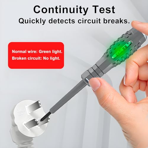Image of 2 PCS Magnetic Flathead Screwdriver & Non-Contact Voltage Tester Pen, Dual Color Light Electrical Screwdriver, High Torque Electricity Detector for Safe Voltage Measurement