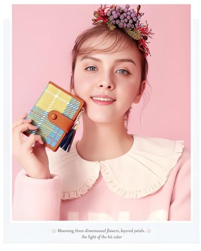 Women's Small Wallet, Women's Wallet with Zip, Modern Design, Ideal for Cards, Cash, Coins and Keys, brown, XL, Casual2