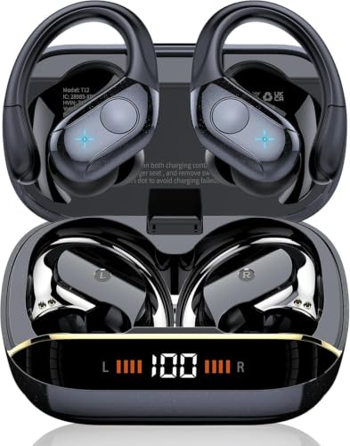 Image of 75H Sports Wireless Earbuds Bluetooth 5.4 Headphones Stereo Deep Bass,Black