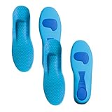 Insoles Plantilla for Men Women, Breathable Shock-Absorbing Arch Support Inserts, Anti-Slip Comfort Insoles (2 Pcs Blue, Men 8-9 / Women 10-11)