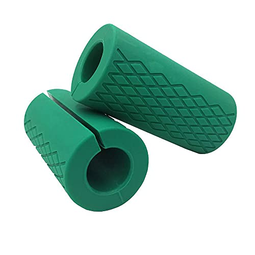 Grip Fat Bar Dumbbell Fat Barbell Grip Thick Bar Grips for Weightlifting Fitness Bar Handle Silicone Non-Slip Protective Pad 1 Pair of Green