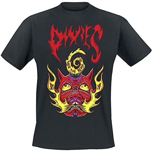Pixies t-shirt homme Devil Is Black noir L coton haut col rond regular