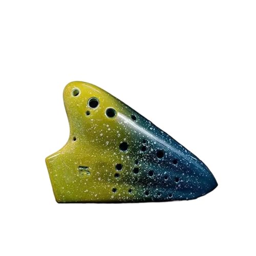 セラミックプロフェッショナルオカリナアルト C キーカラフルなトリプルオカリナ AC 3 チューブ 16 穴ヴィンテージレア楽器(4)