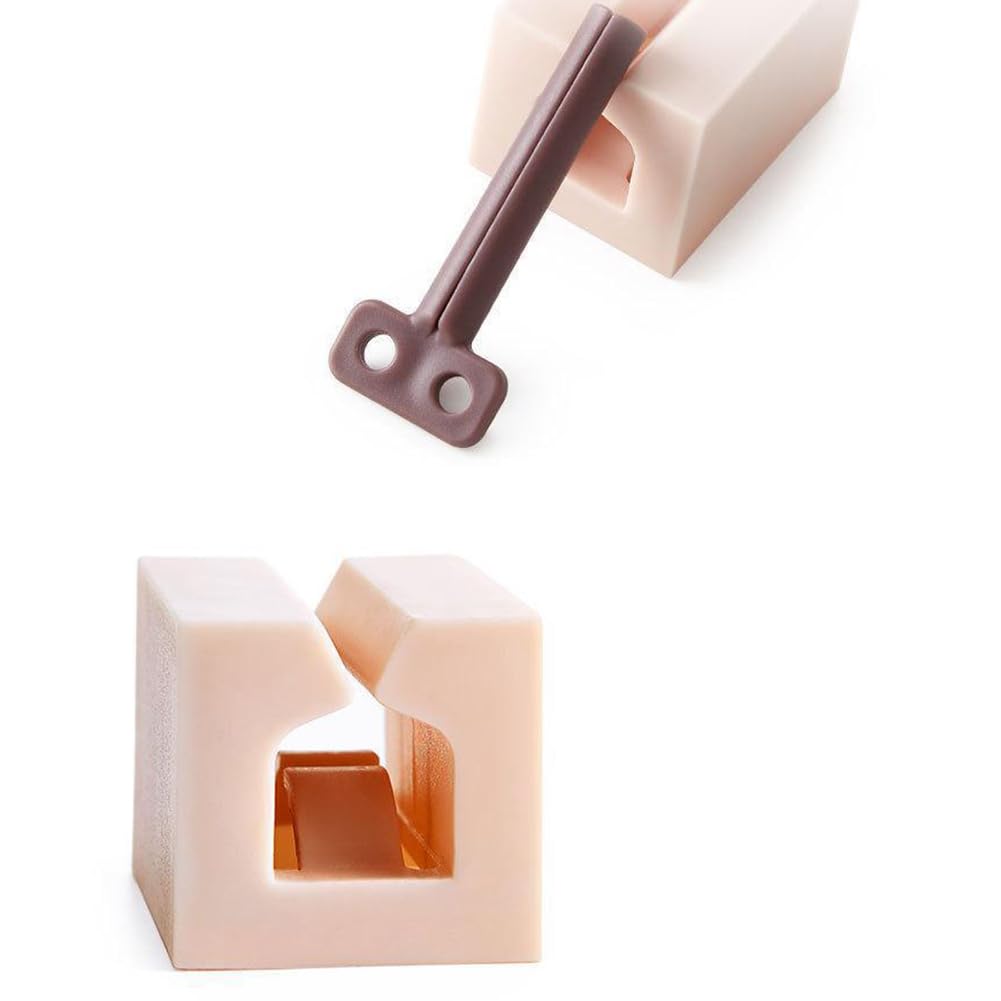XIZONLIN 4Pcs Toothpaste Squeezer Plastic Rolling Tube Squeezer with Frosted Handles Toothpaste Seat Holder Stand Reusable Toothpaste Dispenser for Bathroom Kitchen Pink - Image 2
