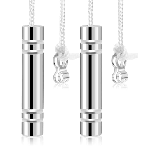 Image of Novstuf Bathroom Light Pull Cord Handle, 2 PCS Chrome Light Switch End Weight Extension Replacement with 150cm Nylon White Cord Connector for Blind Toilet Ceiling Light Fan Switches (Silver)