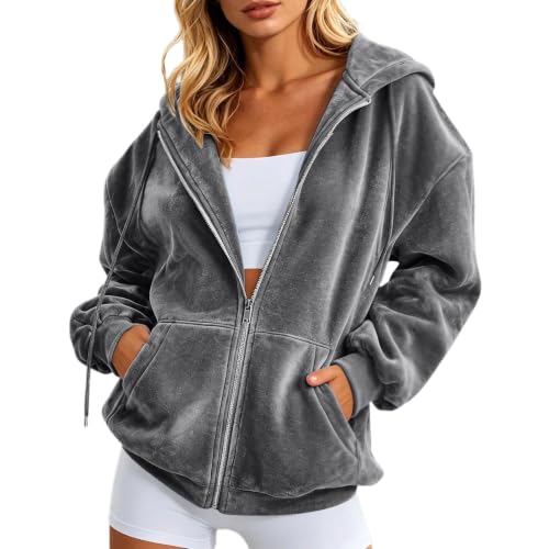 Sweat à capuche velours doublé polaire veste zippée automne hiver