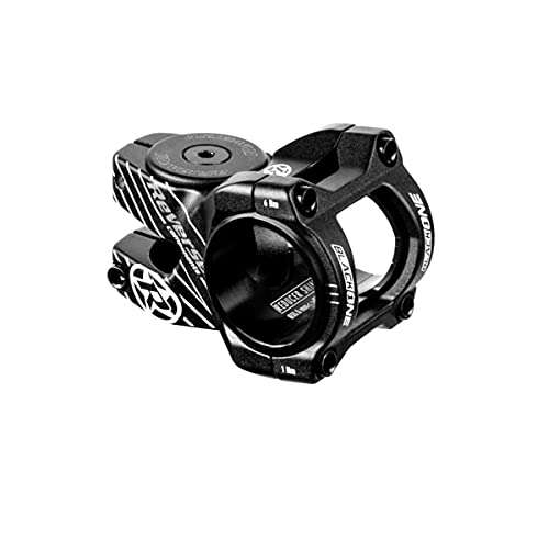 Reverse Black-One D-2 - Attacco manubrio per mountain bike, 31,8 mm/35 mm, con tappo superiore, vite, artiglio, nero/bianco