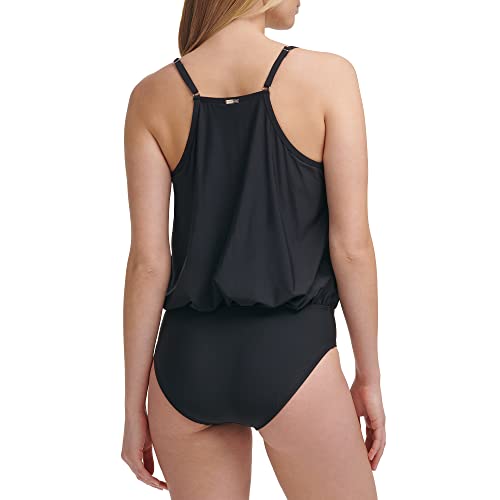 Calvin Klein Standard V-Neckline Blouson Wrap Shelf Bra One Piece Swimsuit3