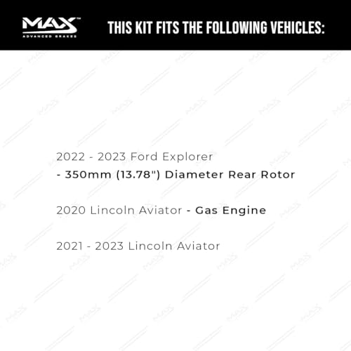 Image of Max Advanced Brakes Front & Rear Brake Kit Compatible With 2020-2023 Ford Explorer Compatible With Lincoln Aviator Replacement Premium OE Disc Brake Rotors and Ceramic Brake Pads