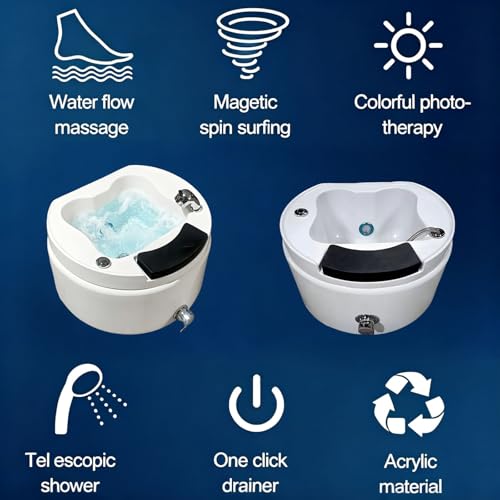 Spa de pies acrílico con masaje y temperatura ajustable miniatura 6