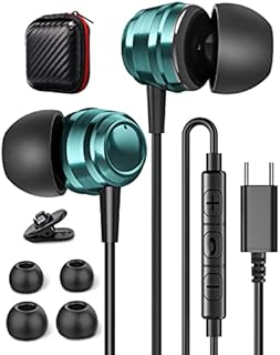 USB C Headphones with Microphone for Samsung S23 S22 Ultra A53 A33 Type C Earphones Wired HiFi Stereo Noise Cancelling Headphones for Samsung S21 FE Z Flip4 Google Pixel 6a 7 OnePlus 9 10 Pro iPad Air