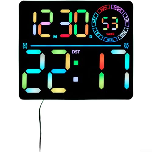 Horloge murale numérique LED effet transition couleur RVB modèle B - 2